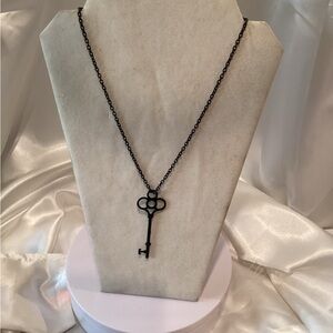 Black Key Pendant Necklace